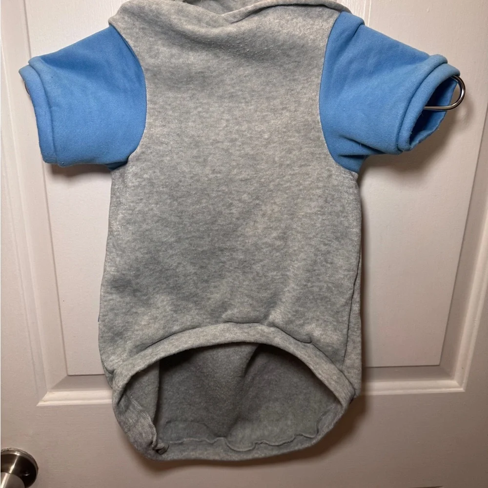 Gray and Blue Dog Hoodie
